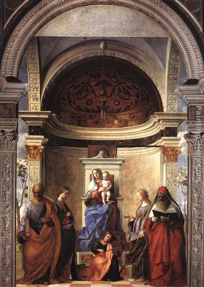 San Zaccaria Altarpiece painting - Giovanni Bellini San Zaccaria Altarpiece art painting